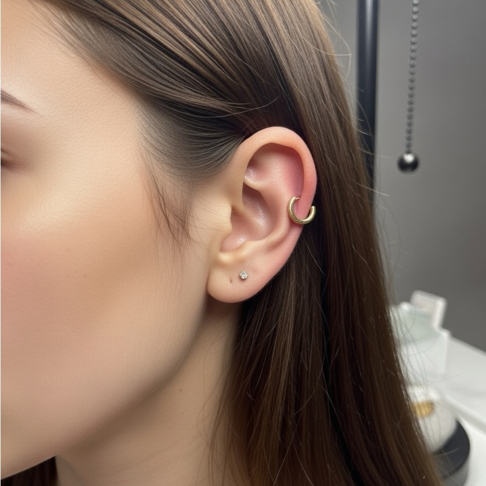 Adornmonde Mini Hoop 14k Solid Gold Earring - SINGLE EARRING